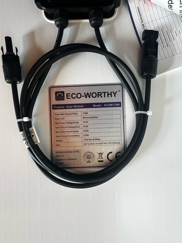 solar panel 170W 12V Monocrystalline Solar Panel by Eco-Worthy - Picture 3 of 3