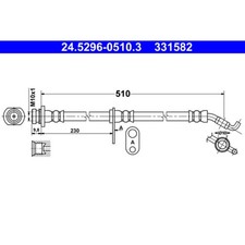 Bremsschlauch ATE 24.5296-0510.3 für Opel Agila
