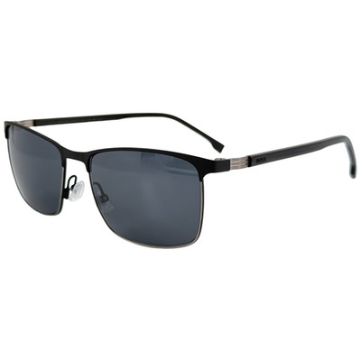 Hugo Boss 1635S Mens Metal Sunglass TI7IR Matte Black Ruthenium 57-17  Gray