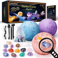 Gemstone Dig Kit for Kids, Space Science Excavation Set, STEM Learning Toy Ages