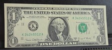 1969C $1 FRN AU off Center Error– K34245512A – Broken Ladder 3pairs +gift! SX1