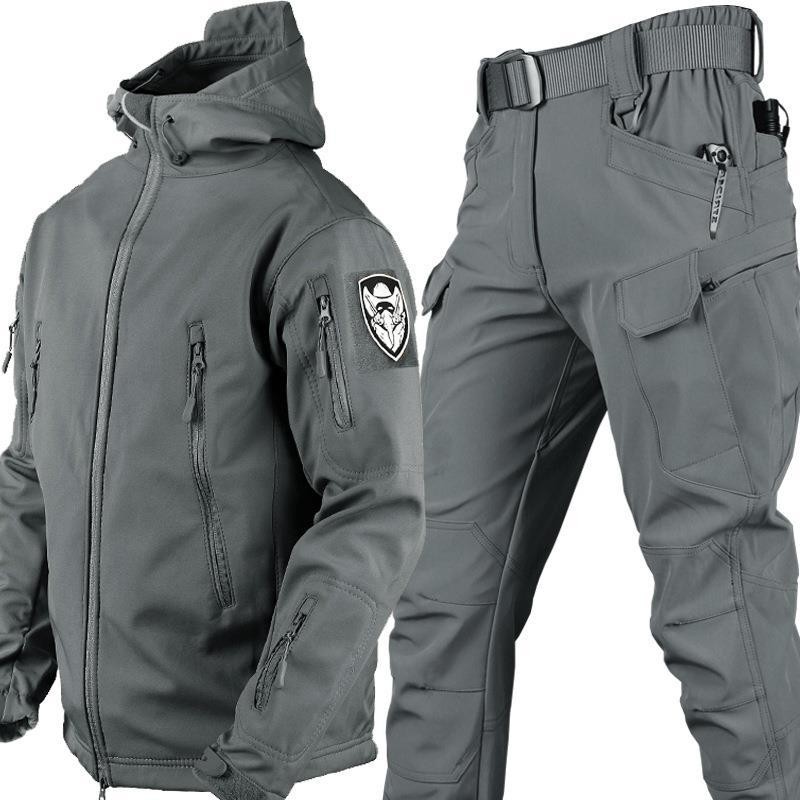 Reino Unido Cálida Chaqueta con Capucha Para Hombres Combate Impermeable Abrigo Táctico con PANTALÓN Conjunto Exterior