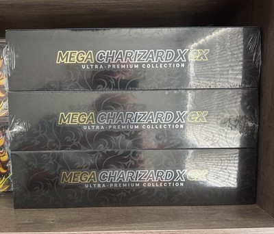 3 Pokemon Mega Charizard x EX Ultra-Premium Collection Box - Sealed Brand New