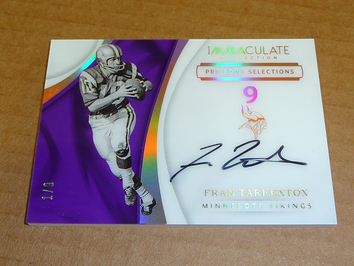 2017 Panini Immaculate FRAN TARKENTON AUTOGRAPH/AUTO PRO BOWL VIKINGS 1/9 A246