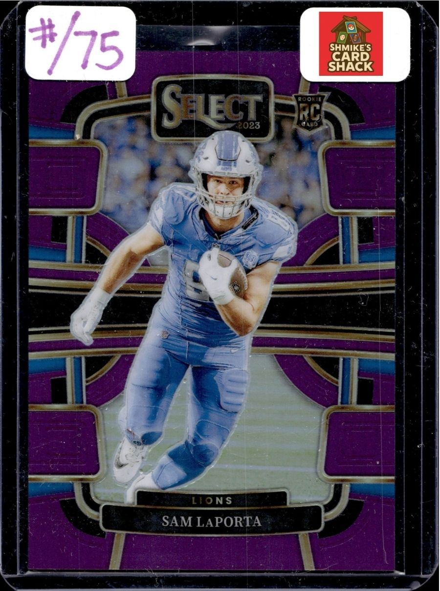 2023 Panini Select #35 Sam LaPorta Purple Prizms #/75