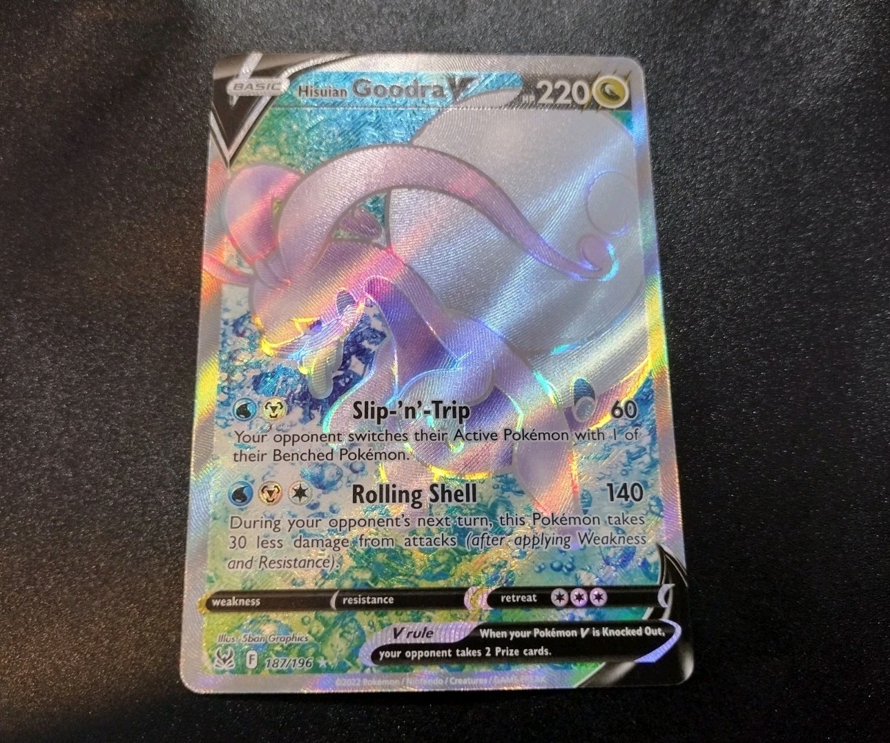 Hisuian Goodra V 187/196 Full Art Ultra Rare Lost Origin Pokemon Card NM