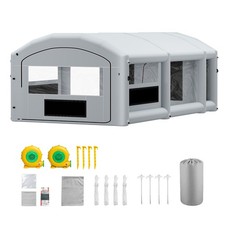 Uimoso Inflatable Paint Booth 26 X 15 X 10 Ft With 750w And 950w Blowers Gray