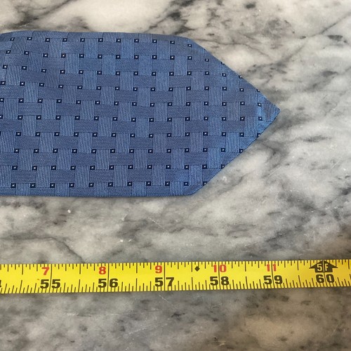 Brooks Brothers 346 Men's Pure Silk Blue Basket Weave Necktie Made in USA J156 - Picture 6 of 6