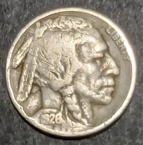 1926 Nickel Buffalo Nickel Avg Circ Tough Worn Date
