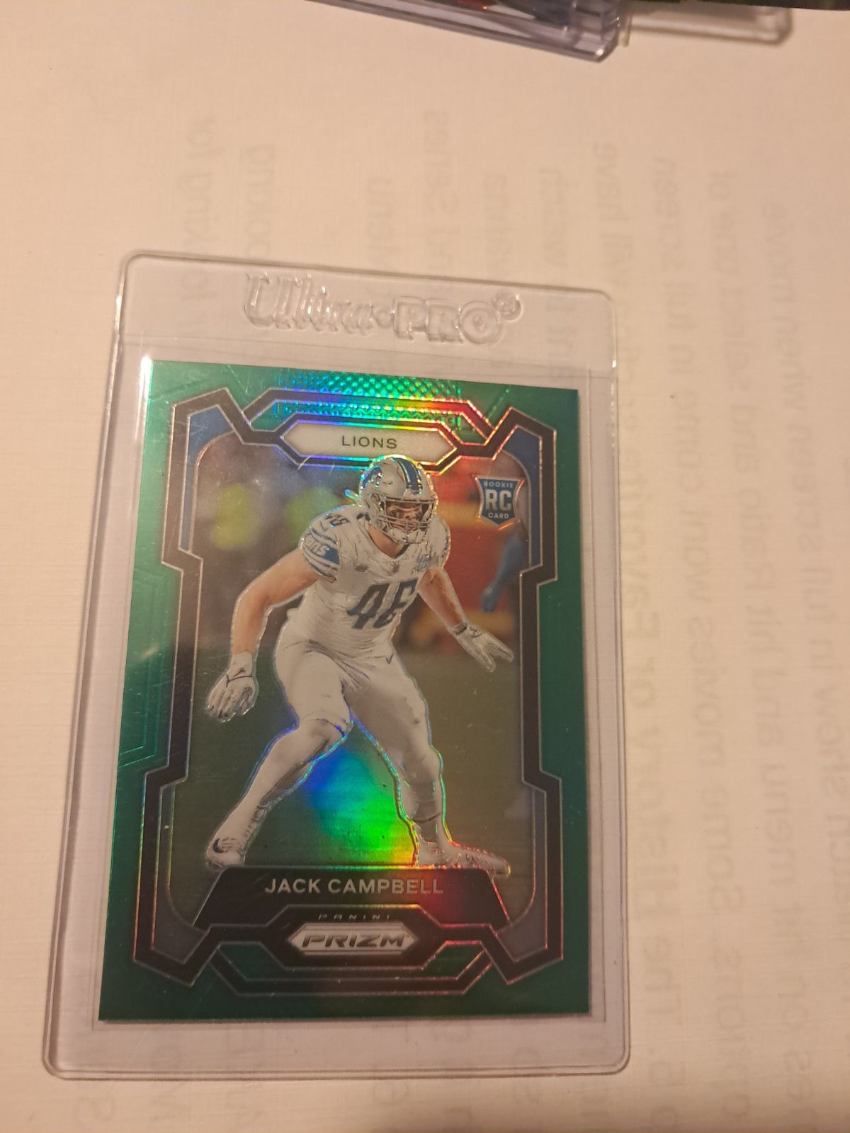 2023 Panini Prizm - Rookies Jack Campbell #330 Green Prizm (RC)