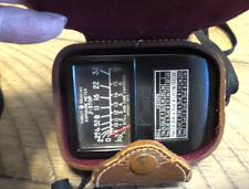 Vintage Weston Direct Reading Exposure Light Meter Model 853 with Leather Case.