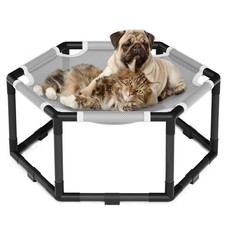 Elevated Cat Hammock Bed, Hexagon Raised Cat Swing Bed for Indoor and Outdoor...