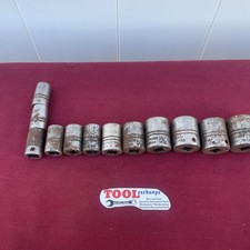 VINTAGE PLOMB TOOL CO SAE 1/2" DR 12 POINT SOCKET SET USA