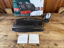 Logitech Cordless Keyboard Mouse Desktop Wave Ergonomic Wireless - Good