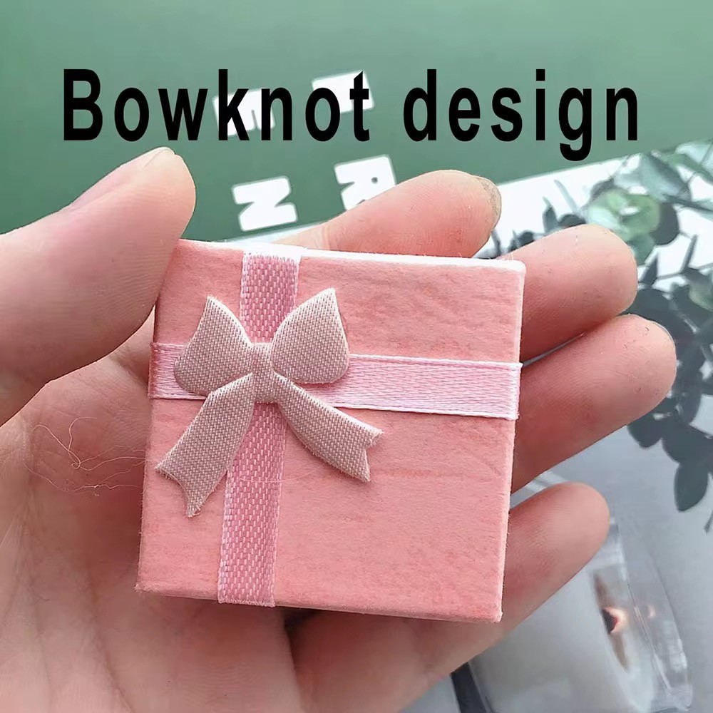Es Jewelry Ring Earring  Carton Box Bowknot Case