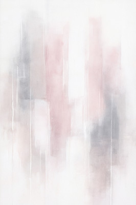 Blush Serenity Pink & Grey Minimalistisch Abstrakt Poster Druck Gerahmte Leinwand Kunst