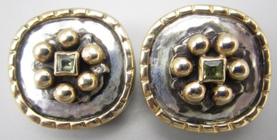 LOVELY DIAN MALOUF STERLING 14K PERIDOT  EARRINGS