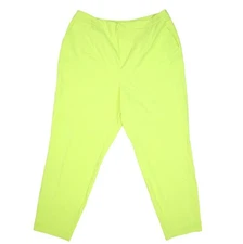 Fashion to Figure FTF Pants Womens 1X Neon Yellow Bette Blazer Stretch Tapered