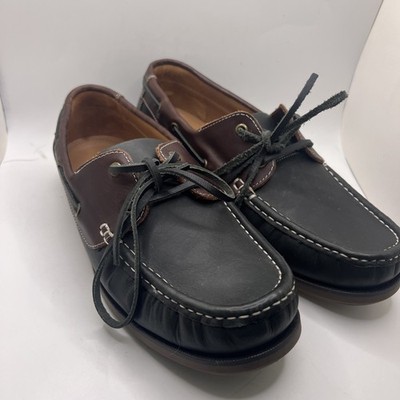 Samuel Windsor Boat Deck Shoes Burgundy Black Leather Size 10 P143324