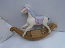 Vintage Pink Blue Burwood 1988 Wall Hanging Rocking Horse Nursery Decor USA