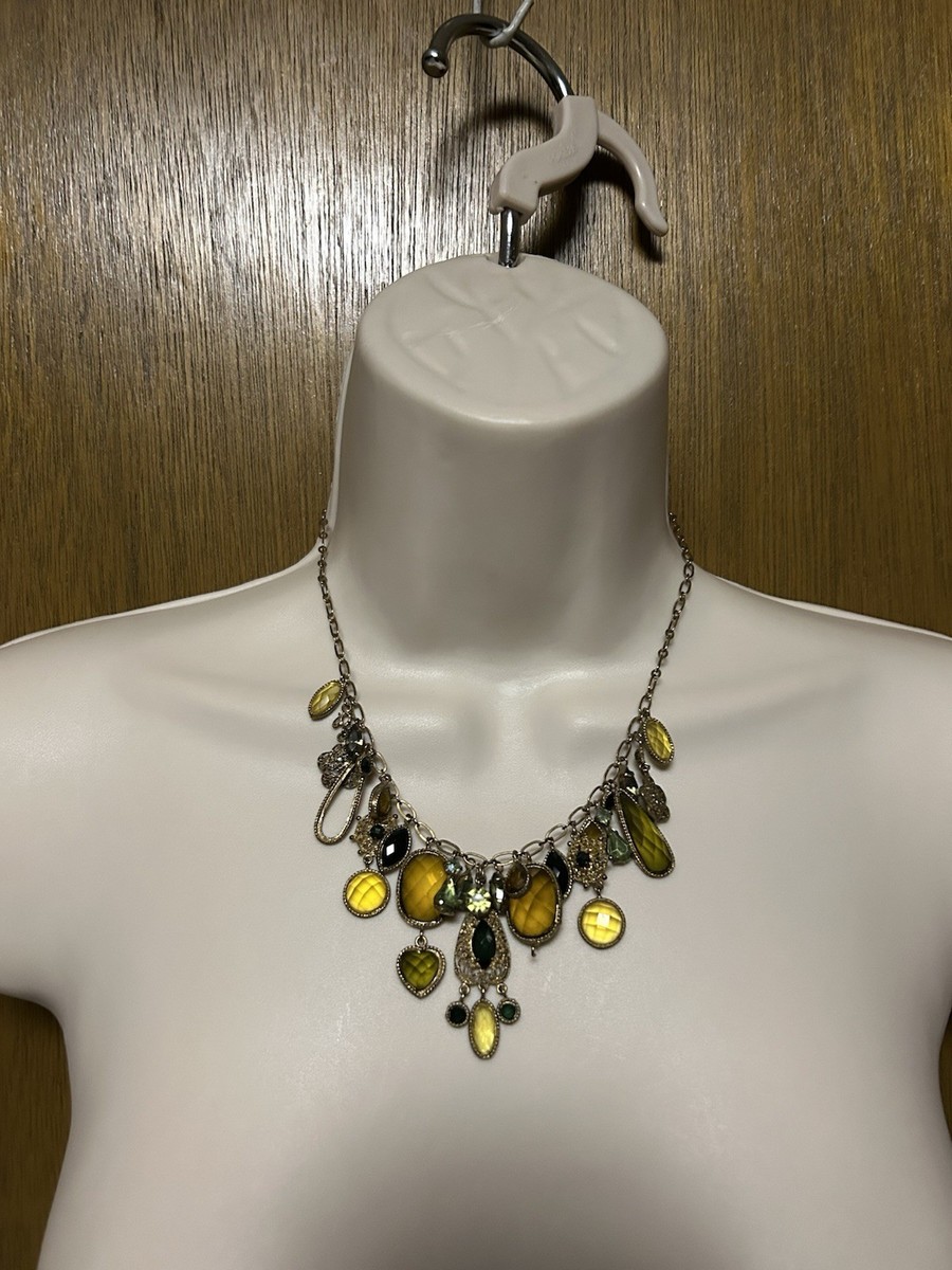 *READ* Cookie Lee VTG  Y Drop Charm Necklace BOHO Lemon Lime DIY Project B26