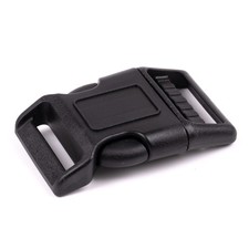 1 1/4 Inch Black Plastic Single Adjustable Contoured Side Release Buckle 25 Pack