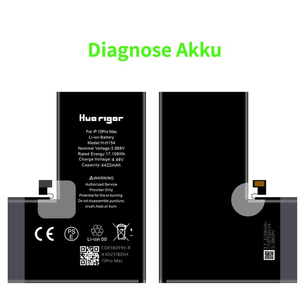 Diagnose Akku FüR Iphone 15 Pro Max Ohne Fehlermeldung Ohne LöTen 100% KapazitäT-image