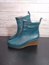 Tretorn Plask Womens Mid Rain Boots Wedge Heel Rubber Pull On UK 6  EU39