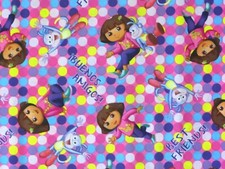 FAT QUARTER DORA ONE HIP EXPLORER BOOTS BEST FRIEND AMIGOS 100 COTTON FABRIC FQ