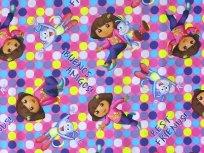 6'' REMNANT DORA ONE HIP EXPLORER BOOTS BEST FRIEND AMIGOS  100% COTTON FABRIC