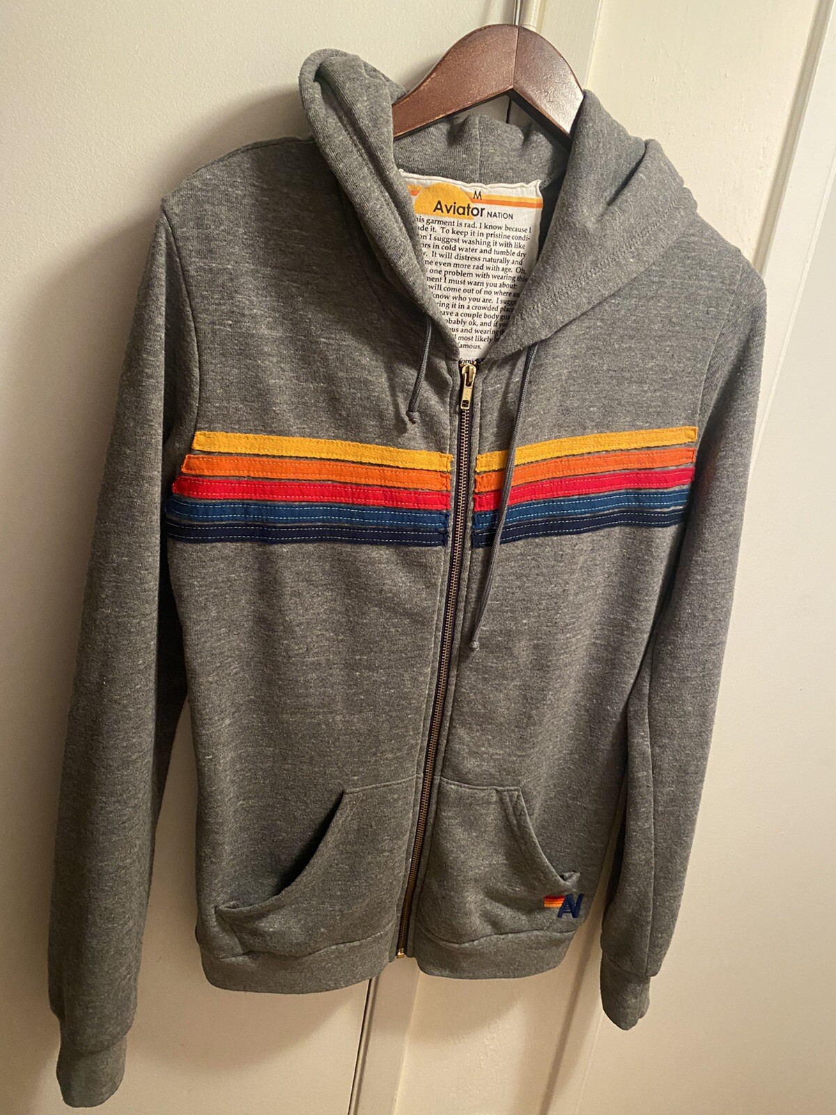 aviator nation 5 stripe moletom com capuz navy