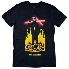 NWOT The Weeknd XO Official Anarchy Starboy Fire Graphic T-Shirt Black Unisex S