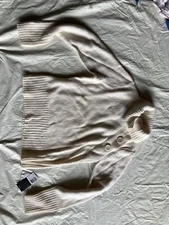 Kenneth Cole White Cream Turtle Neck  Buttons New Large