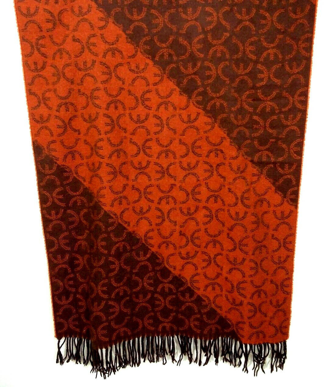 Perry Ellis Large Rectangular Brown Orange Fall W… - image 3