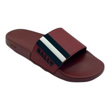 Bally Saxor 6219587 Men's Garnet Rubber Slide Sandals MSRP 220