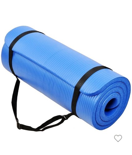 BALANCEFROM GOCLOUD 71''X24'' 1 PULGADA EXTRA GRUESA EJERCICIO YOGA ESTERILLA CON CORREA AZUL - Imagen 2 de 7