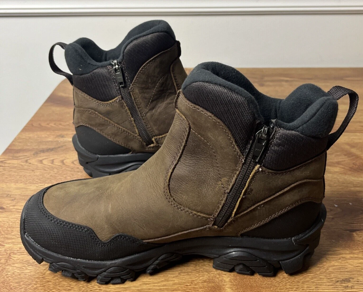 merrell coldpack 3 thermo tall waterproof zipper earth boots