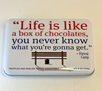 Life Is Like A Box Of Chocolates Bubba Gump Candy Tin EMPTY