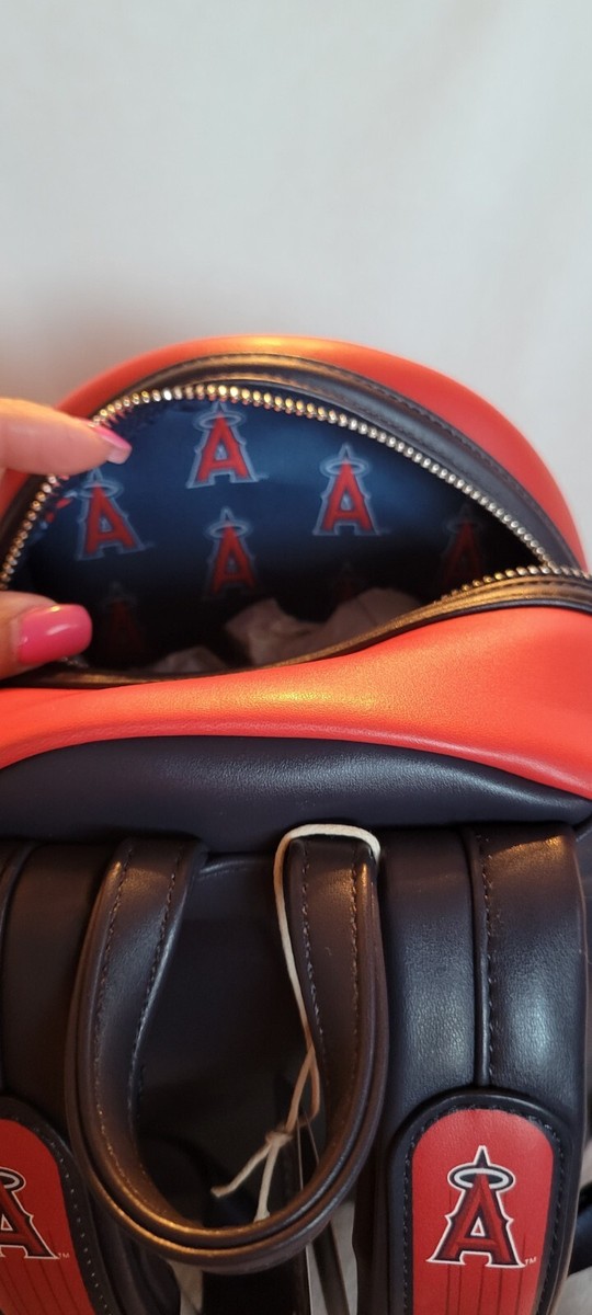 Loungefly MLB Angels Backpack Mini Los Angeles Baseball Patches Los Angeles Angels Loungefly Patches Mini Backpack main image 3