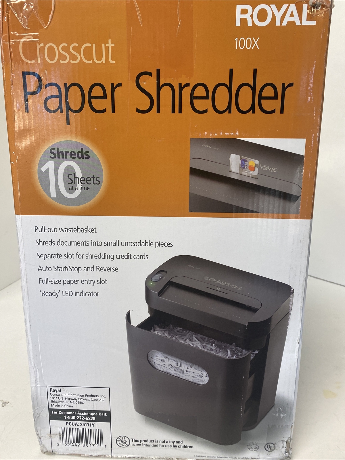 100x 10-Sheet Crosscut Home/Office Shredder Ideal shredding personal documents