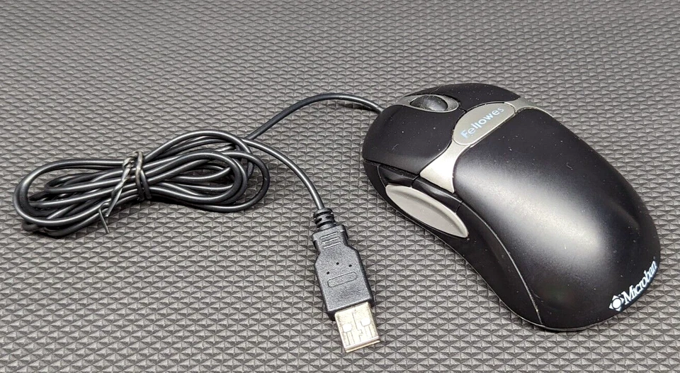 Fellowes Microban Black 5 Button Optical Mouse w/ Scroll Wheel USB Wired  98913 - Image 3 of 4