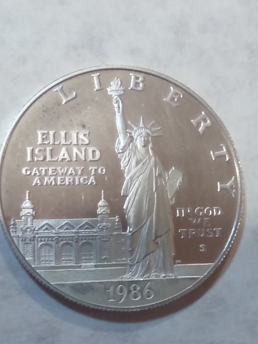 1986 S Ellis Island Statue Liberty 90% Proof Silver US