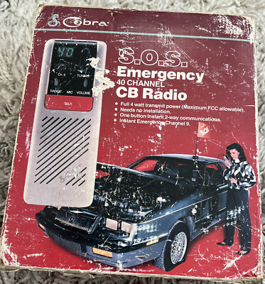 Radio CB Cobra SOS Model 39 Plus - 40 Canaux - Manuel Inclus - Vintage Des Années 1990 - Occasion Fonctionnelle