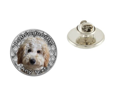 Personalised Labradoodle Pin Badge 25mm Lapel Metal Custom Birthday Gift R194