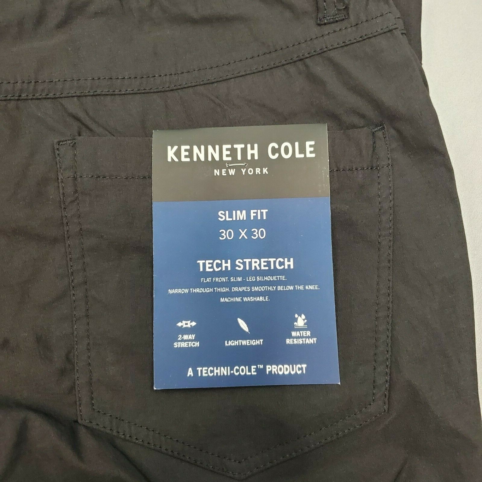 kenneth cole slim fit tech pants