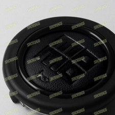 Jdm Steering Wheel Horn Button Heritage Black Leather Embossed Hand Punch 59mm