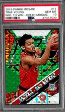 2019 PANINI MOSAIC BASKETBALL #11 TRAE YOUNG PSA 10 WILL TO WIN NBA GREEN MOSAIC