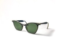 Vintage 1950s Imperial Optical gray green Ivory Cat Eye Sunglasses Layered