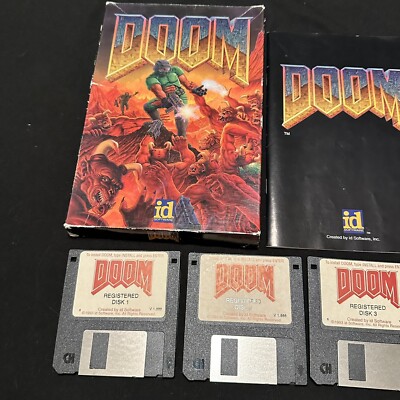 Original 1st Edition Doom Video Game Complete Mail Order 1993 Red