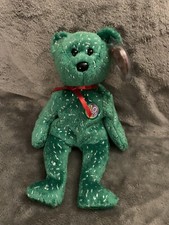 TY Beanie Baby - DECADE the Bear (GREEN Version) 10th Anniversary MWMT